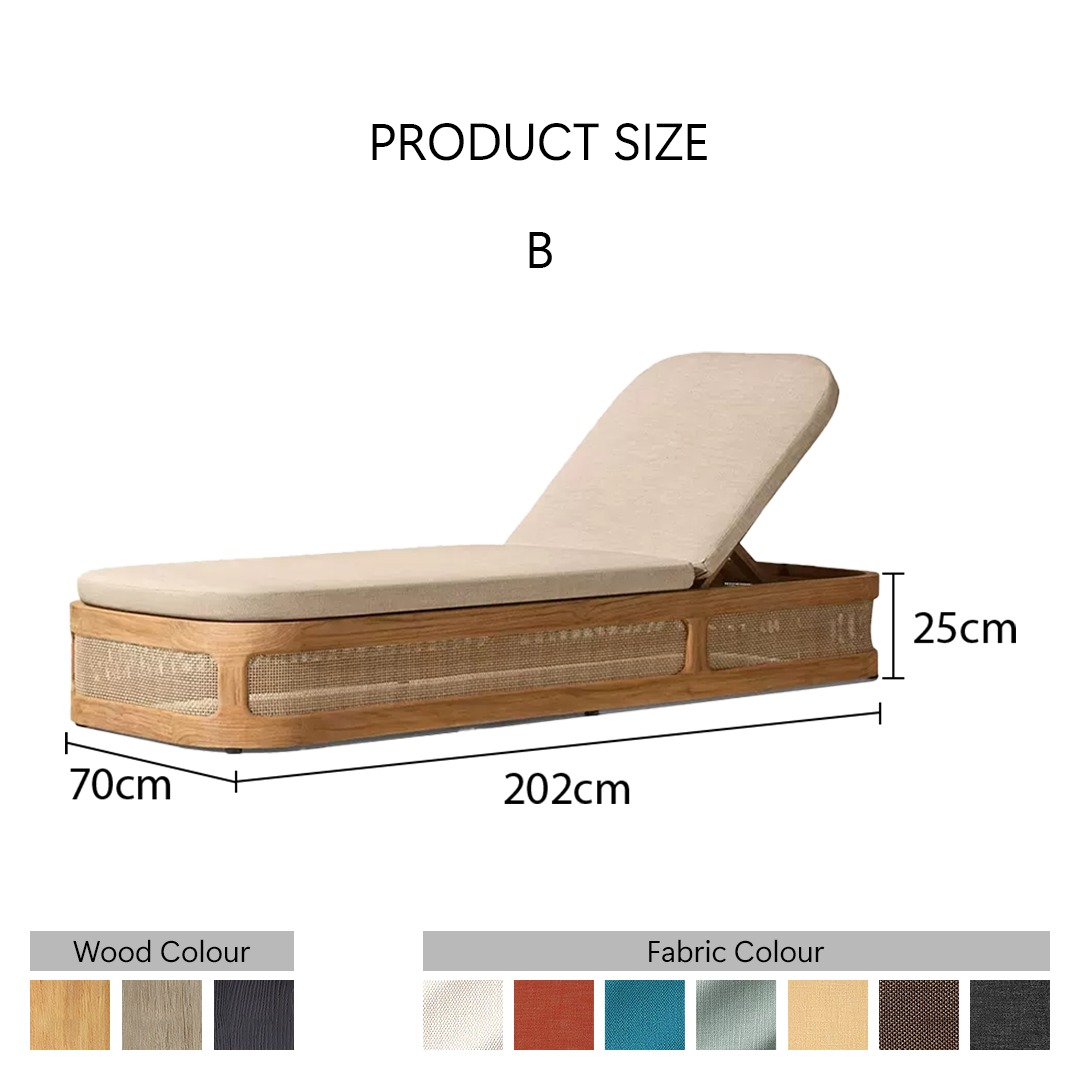 Marina Reclining Outdoor Sun Lounger, Daybed-Weilai Concept-Style B-Weilai Concept