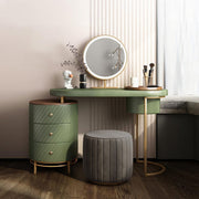 Tandy Dressing Table With LED Mirror, Green & White,  Makeup Vanity