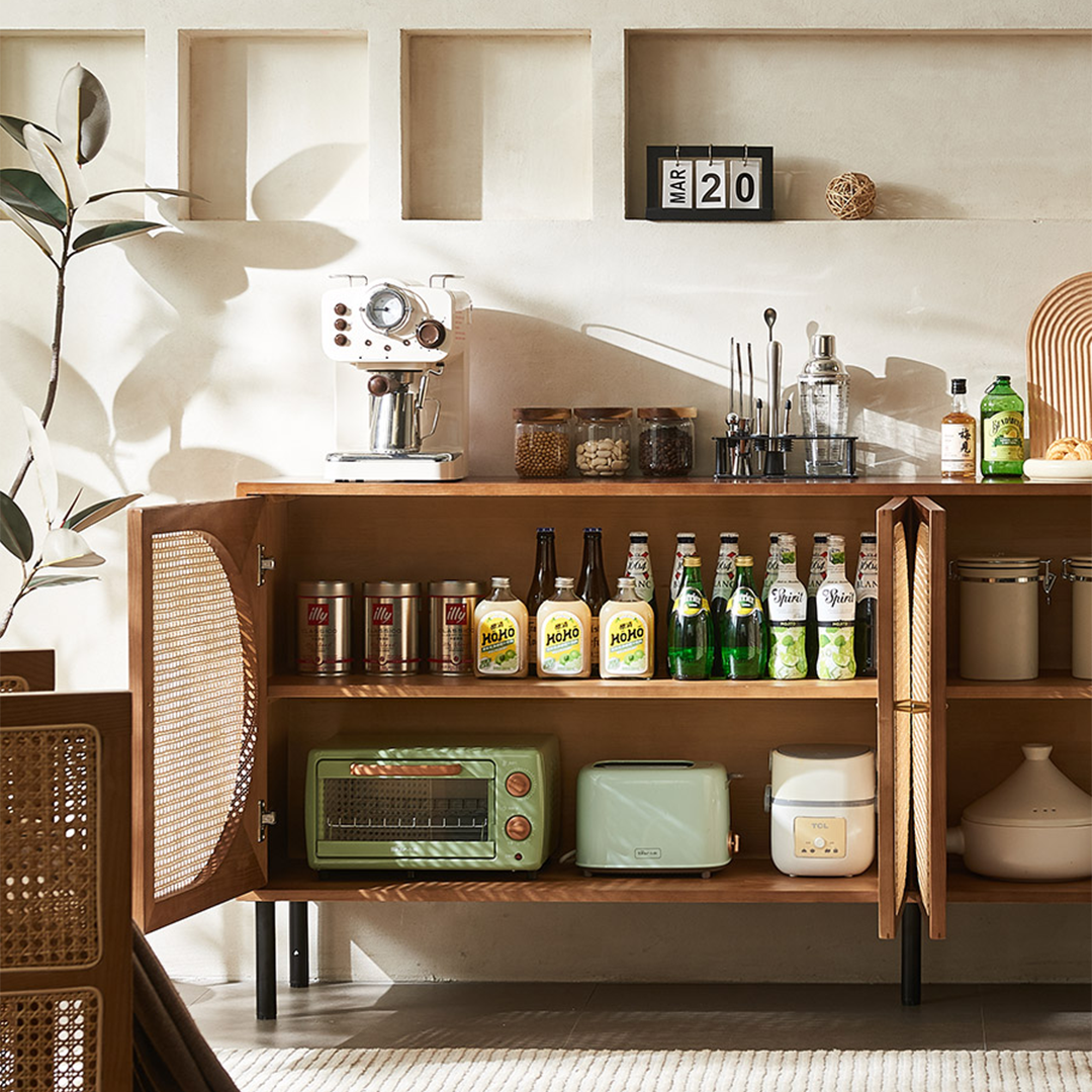 Booker Rattan Sideboard, Solid Wood-Weilai Concept-Weilai Concept