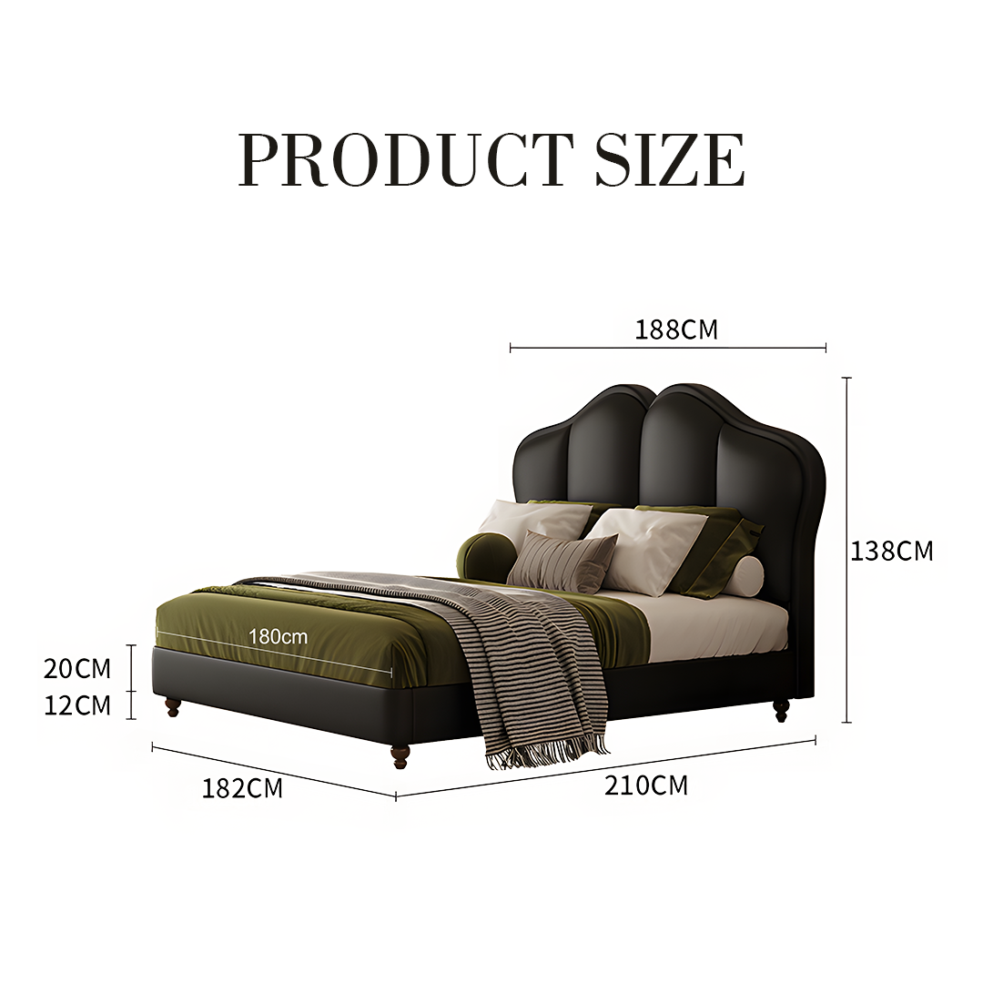 Zephyr Leather Double Bed-Weilai Concept-Weilai Concept