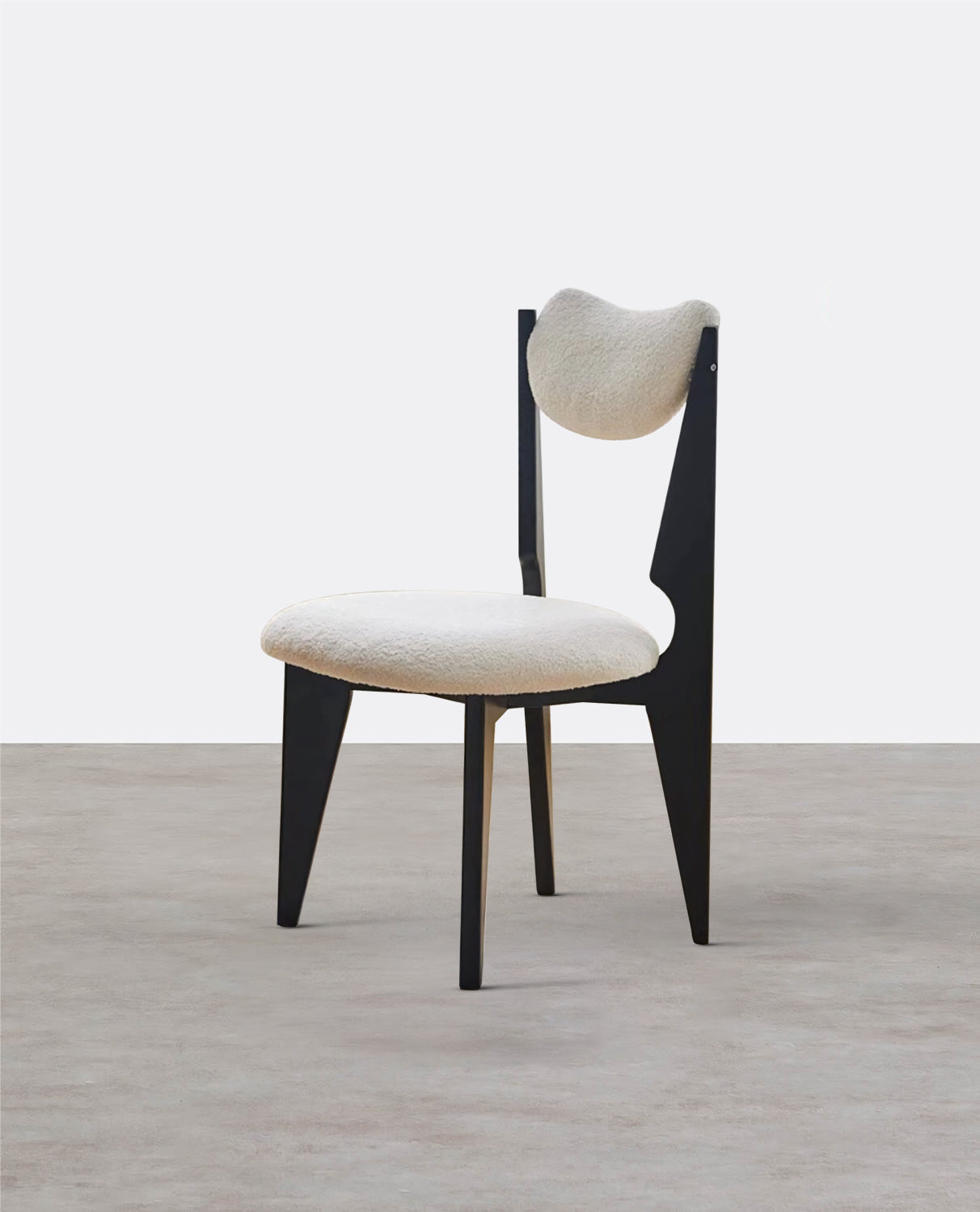 Molan Dining Chair, White Boucle