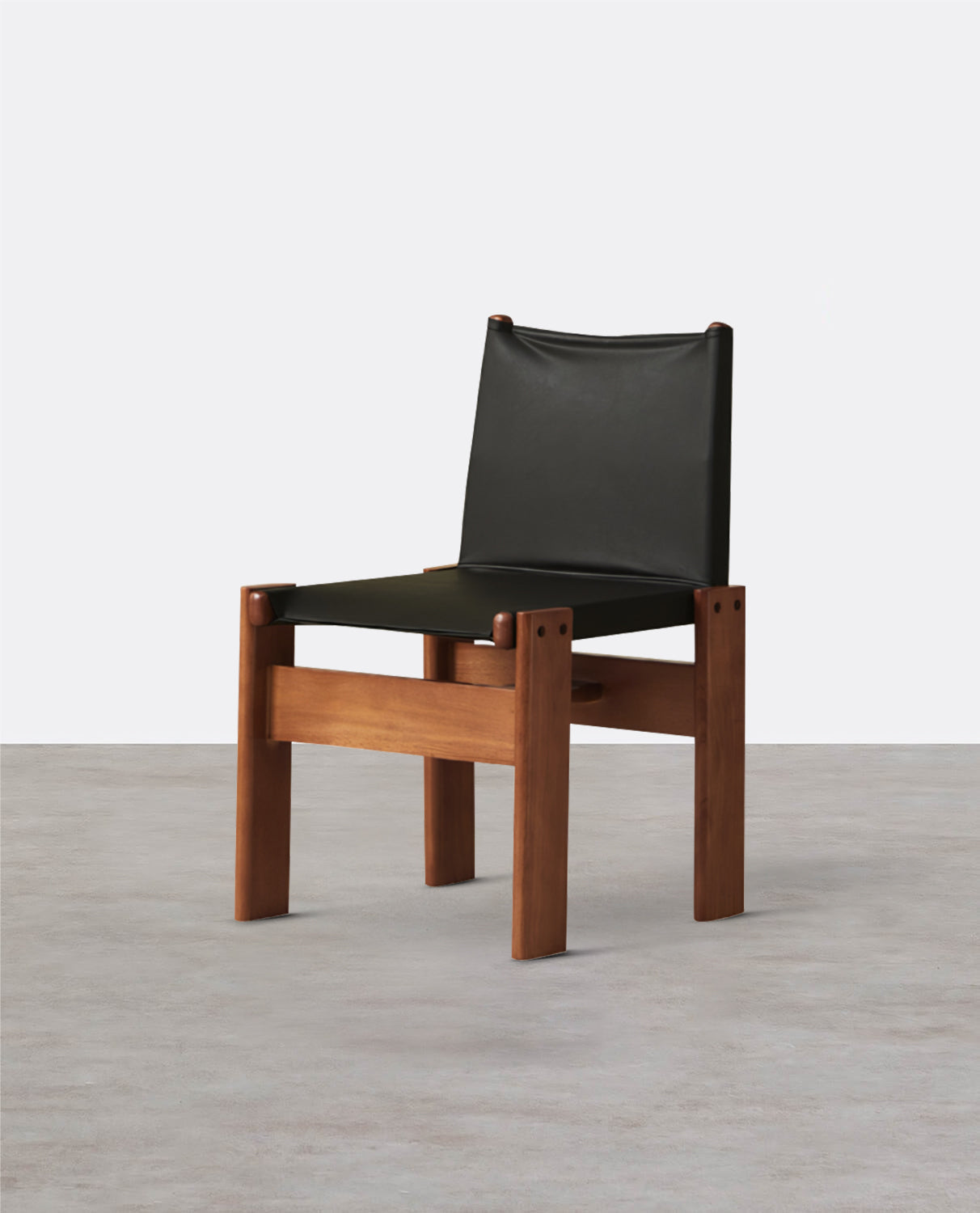 Lynette Dining Chair, PU Leather, Solid Wood