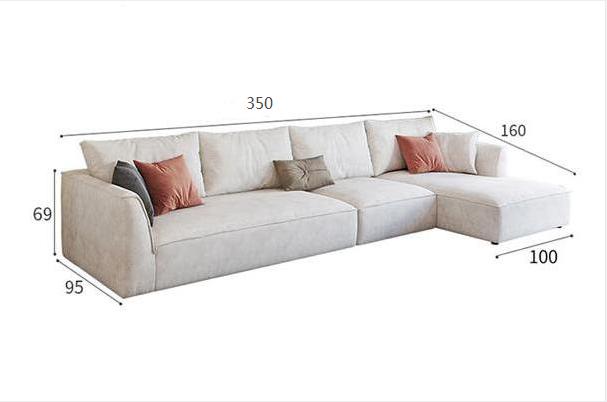 R77 Dexter Three Seater Sofa, Modular Sofa, Leathaire-Weilai Concept-Three Seater Corner 350cm-White-Weilai Concept