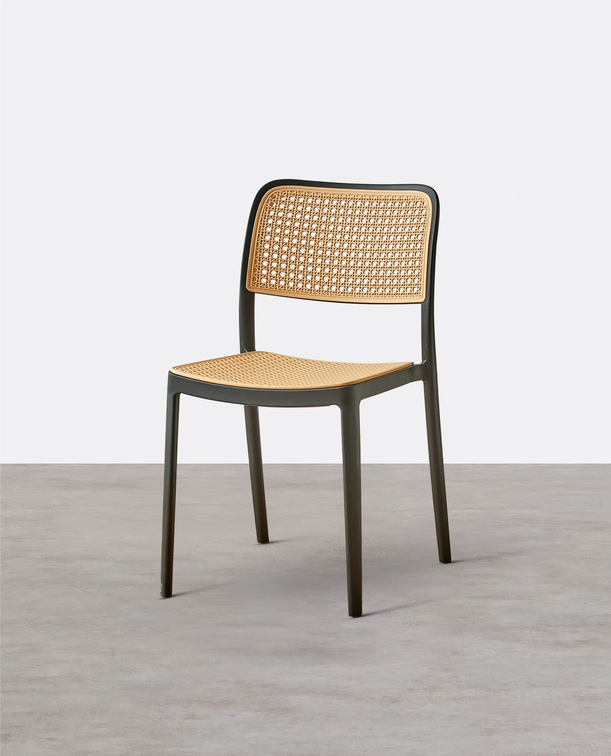 Ann Rattan Style Dining Chair, Plastic
