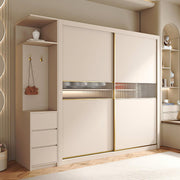 Jansen Sliding Door Wardrobe, Cream-Weilai Concept-Weilai Concept