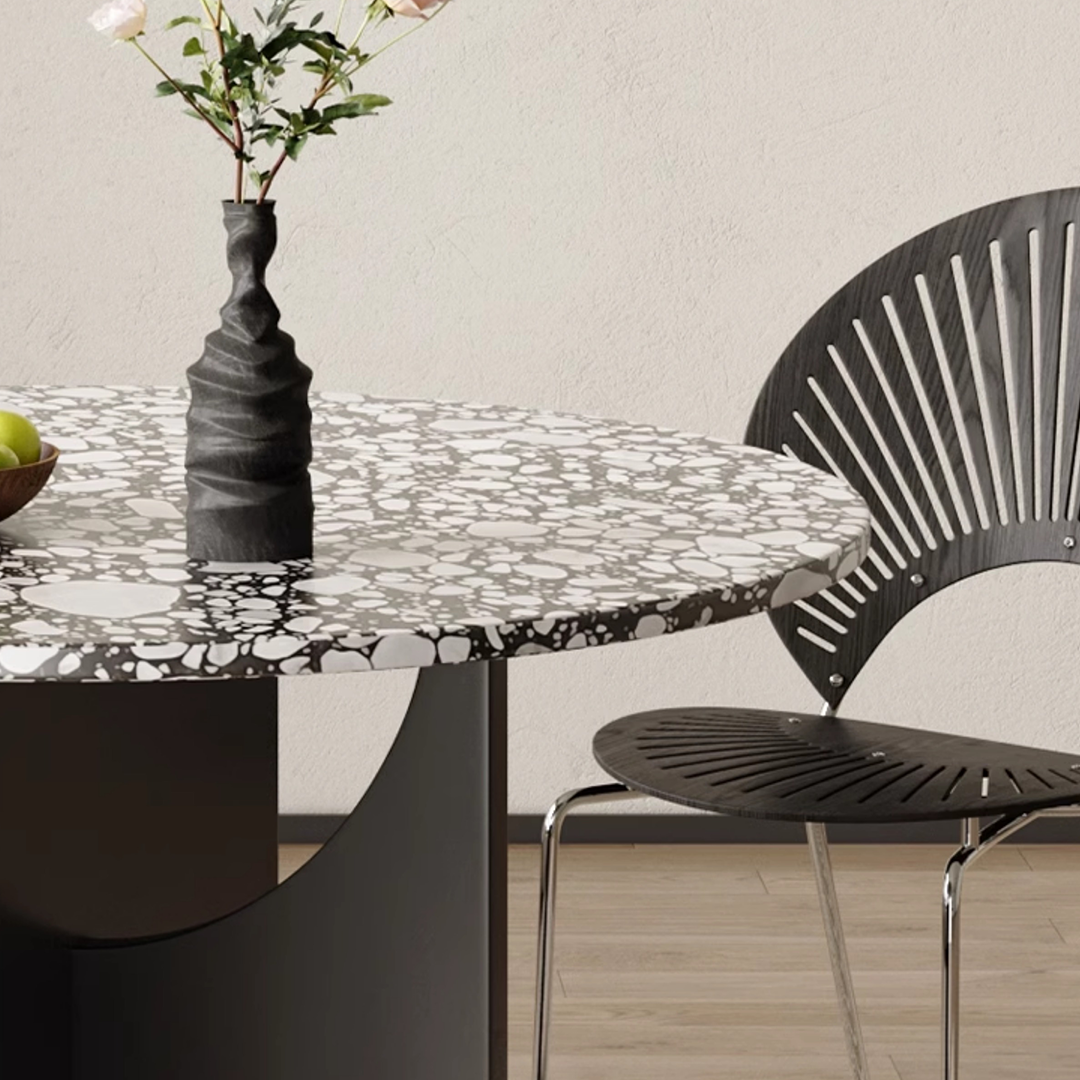 Oighrig Terrazzo Round Dining Table-Weilai Concept-Weilai Concept