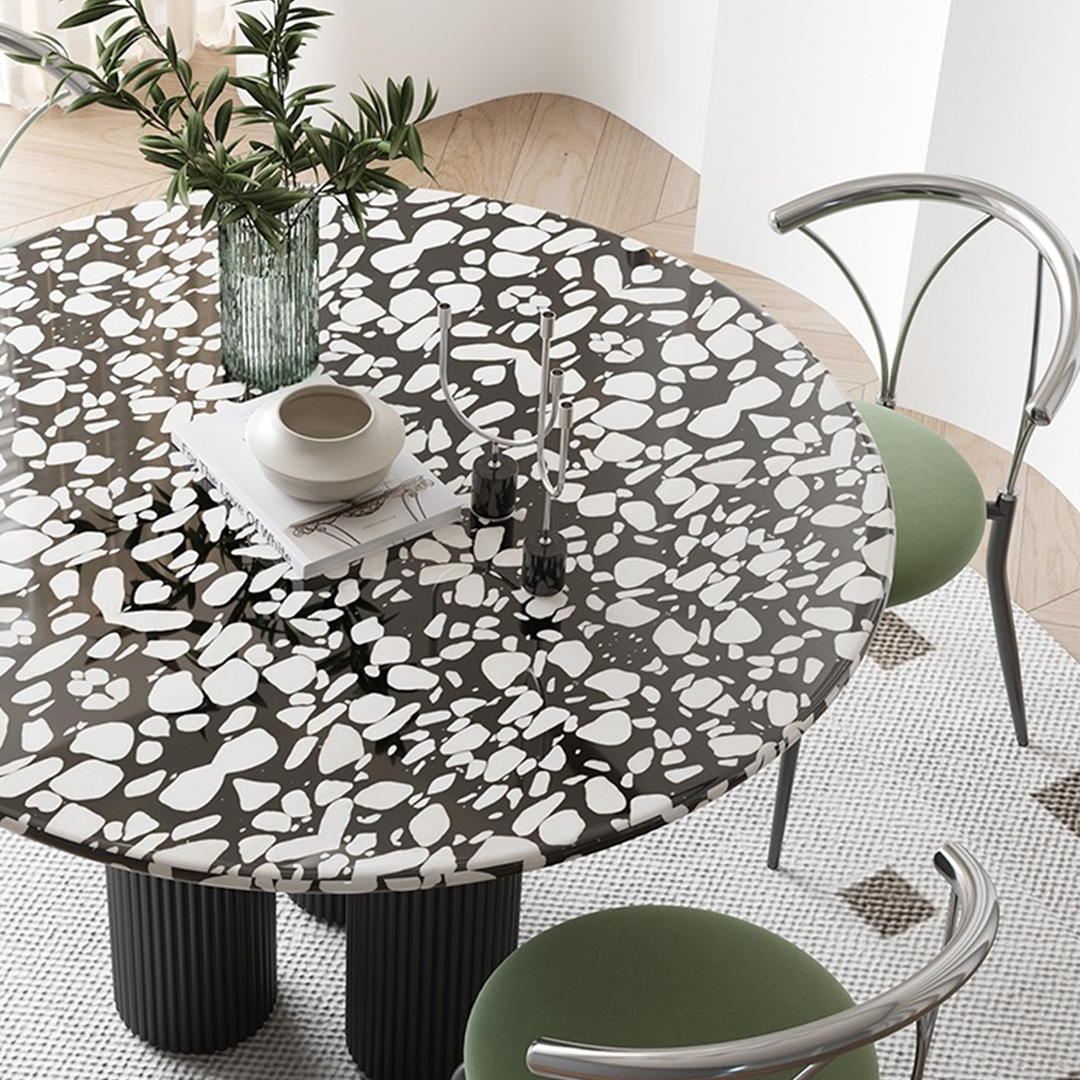 Nelli Modern Round Dining Table, Marble-Weilai Concept-Weilai Concept