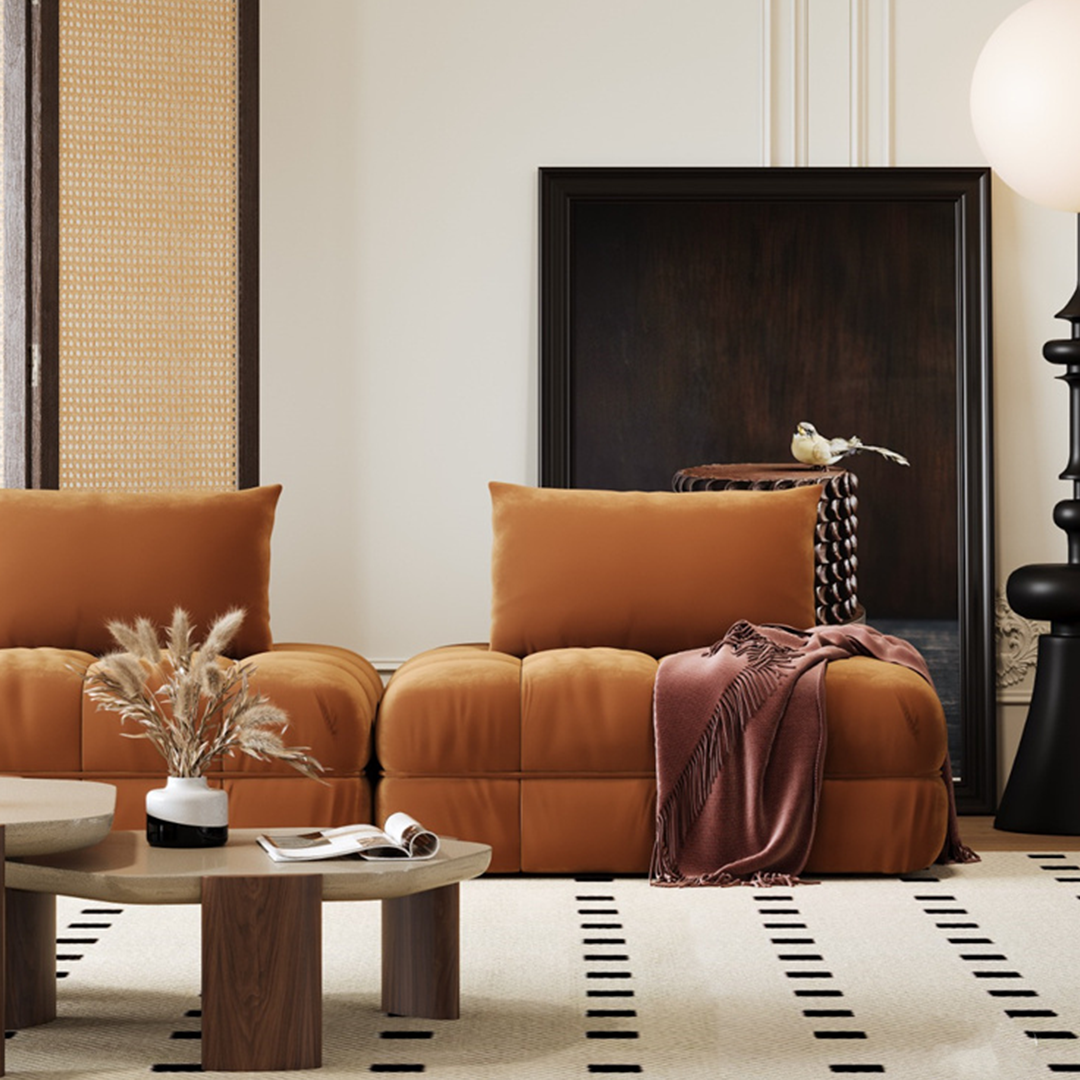 Paloma French Two Seater, Three Seater, Modular Sofa, Velvet-Weilai Concept-Weilai Concept
