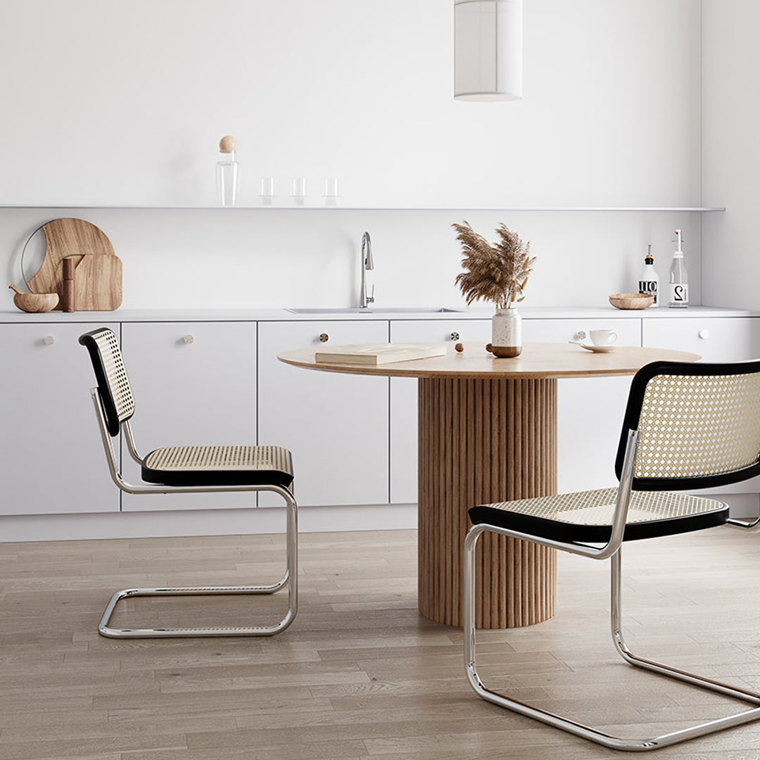 Ivar Round Dining Table, Oak Or  Walnut
