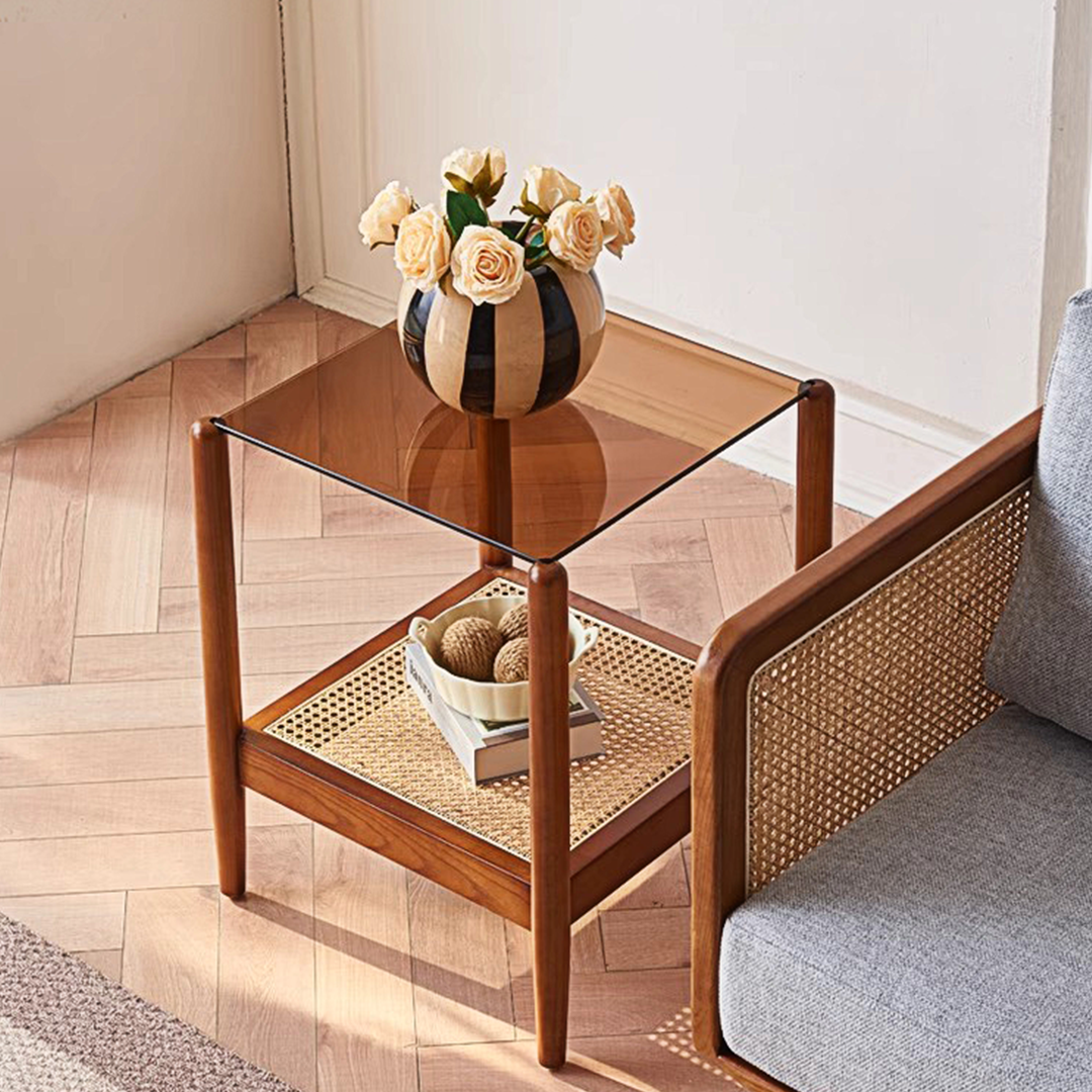 Pamela Wood Coffee Table, Rattan-Weilai Concept-Weilai Concept