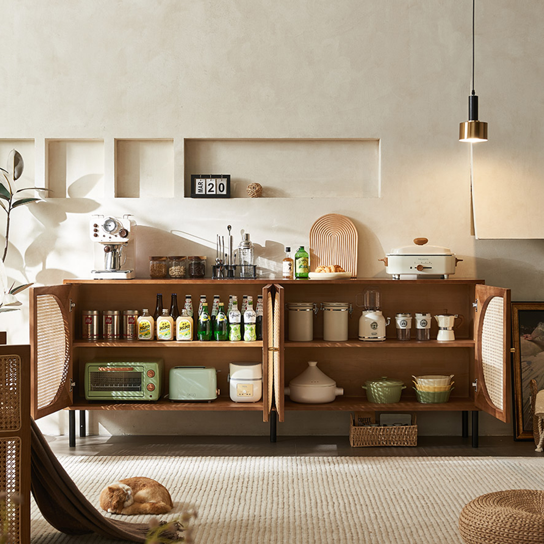 Booker Rattan Sideboard, Solid Wood-Weilai Concept-Weilai Concept