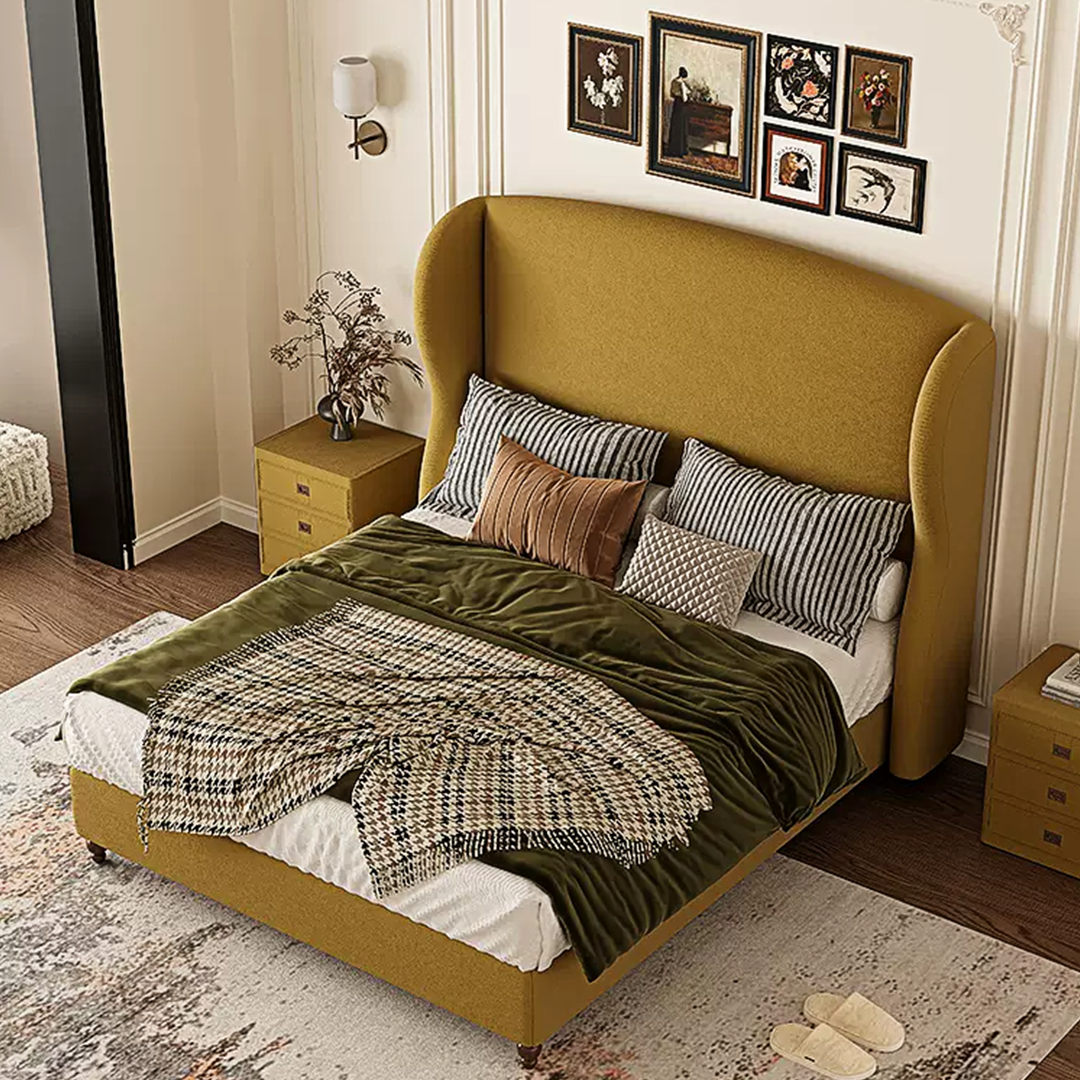 Amara Wingback Double Bed, King Size-Weilai Concept-Weilai Concept