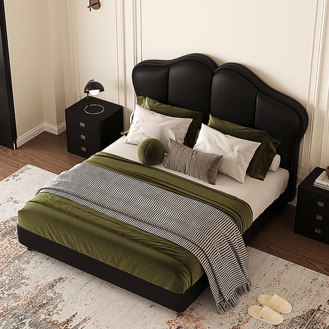 Zephyr Leather Double Bed-Weilai Concept-Weilai Concept