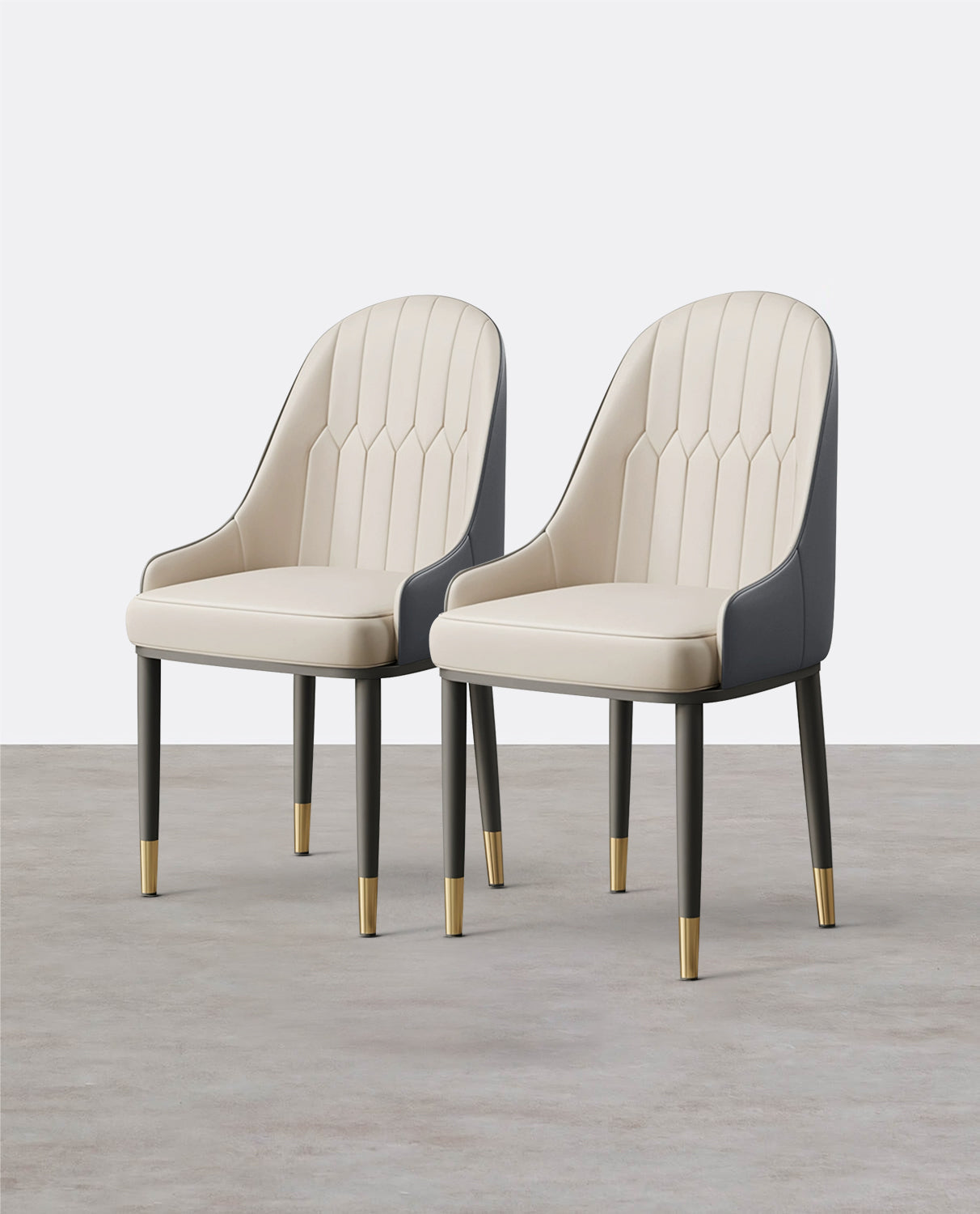 A Set of 2 Scott Dining Chairs, PU Leather