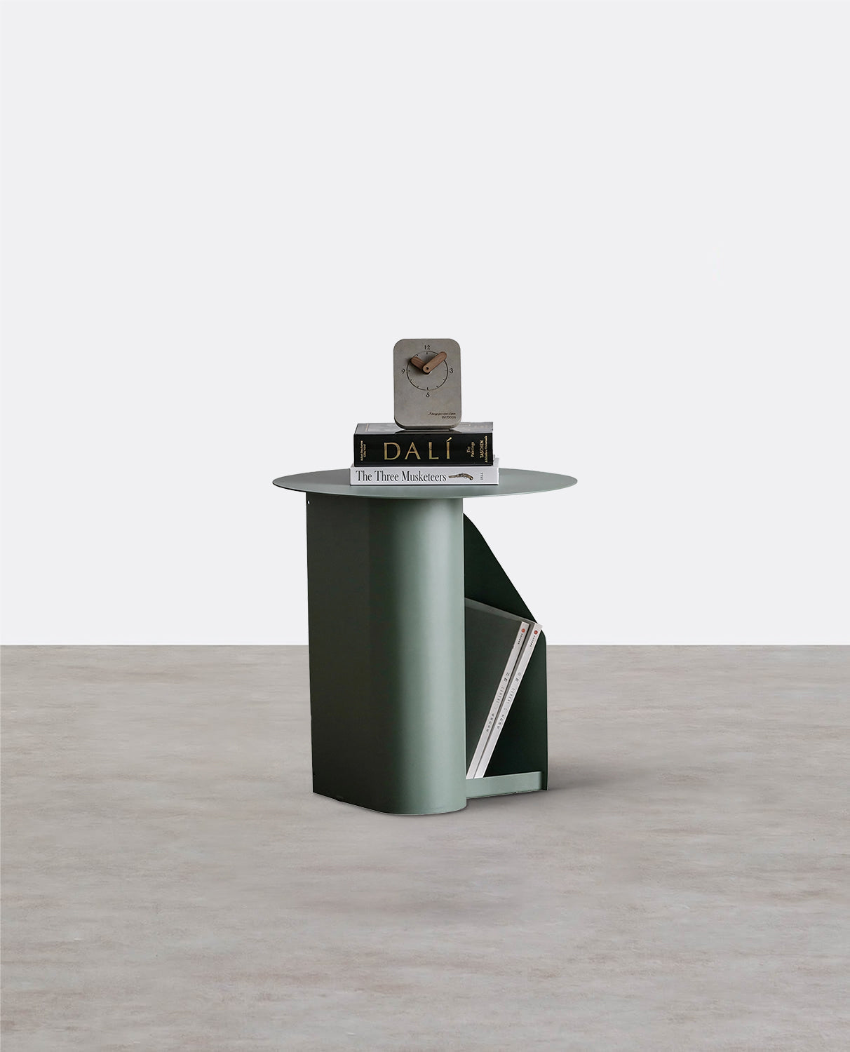 M39 Green Side Table With Side Storage