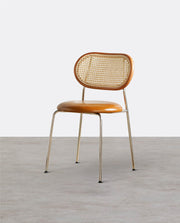 Ozzie Rattan Dining Chair, Round Seat Pad