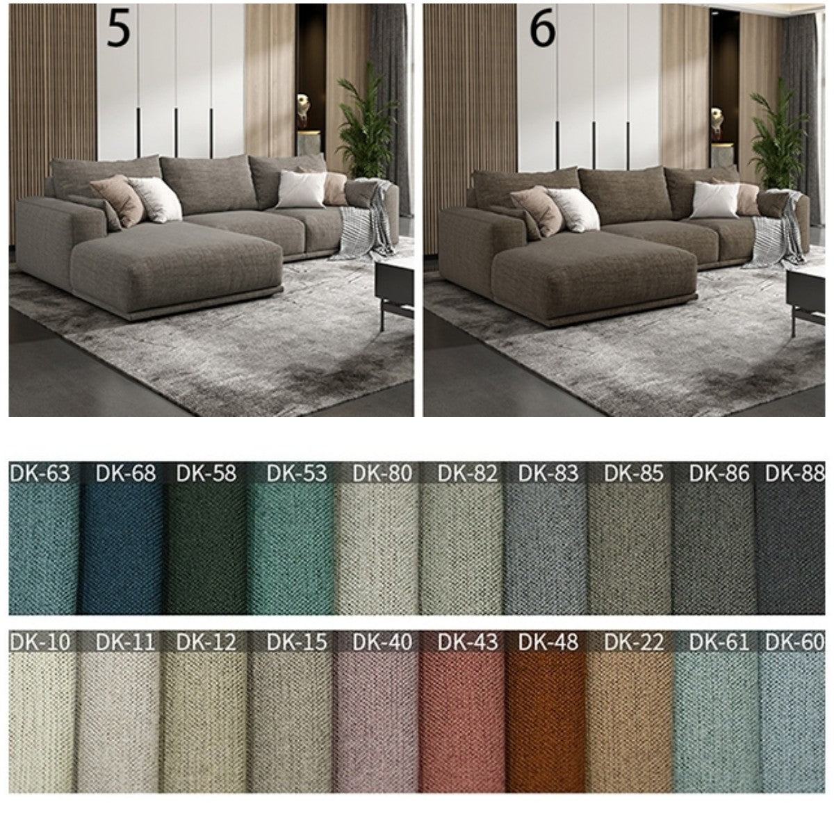 Frances Three Seater Corner, Four Seater Corner Sofa, Cotton Linen-Weilai Concept-Weilai Concept