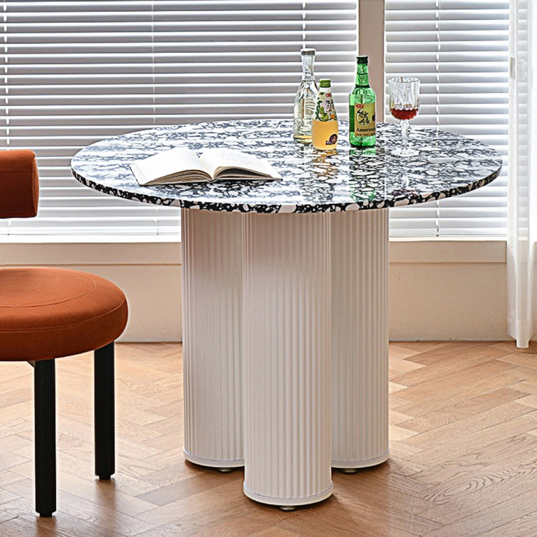 Martinez Small Round Dining Table, Marble-Weilai Concept-Weilai Concept