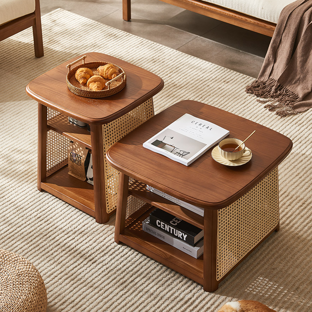 Nordic Square Coffee Table Set, Rattan-Weilai Concept-Weilai Concept