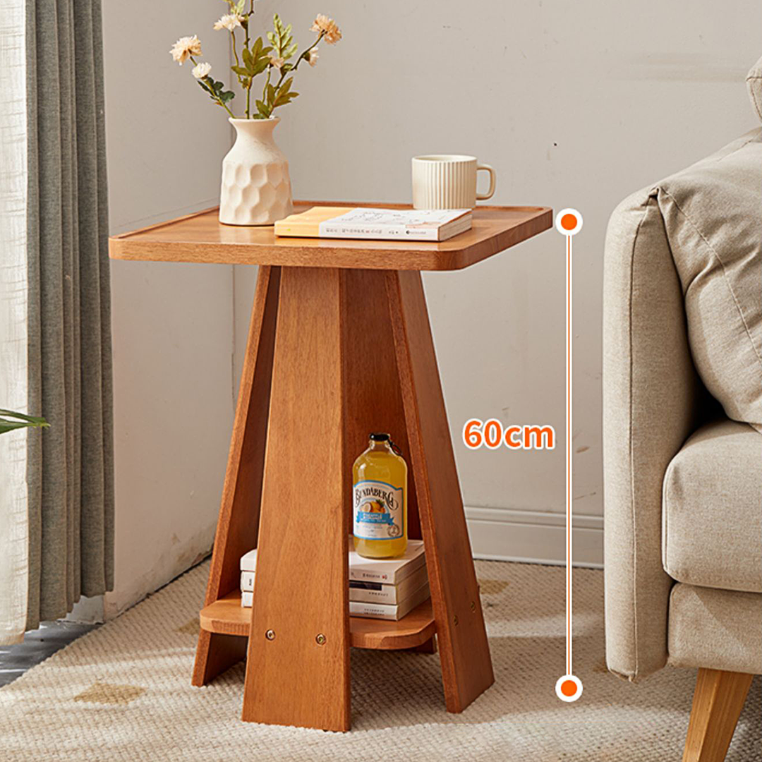 Eva Dne Side Table With Storage, Solid Wood-Weilai Concept-Weilai Concept