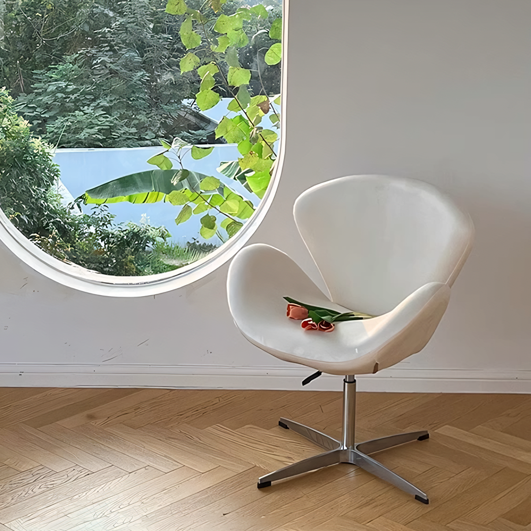 Tane Swivel Office Chair, Cream Flannelette-Weilai Concept-Weilai Concept
