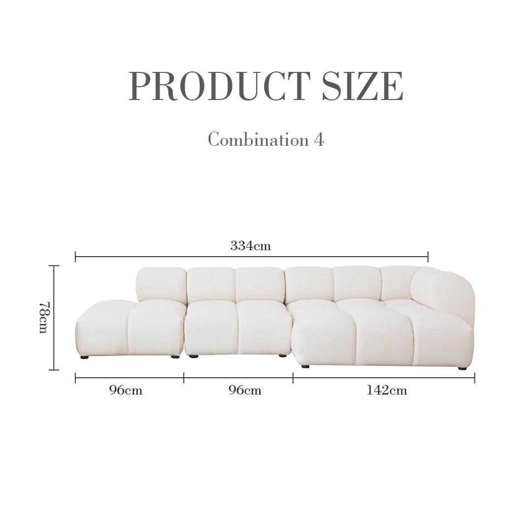 Lysander Velvet Module Three Seater, Four Seater, Five Seater Sofa, Corner Sofa, White-Weilai Concept-Weilai Concept