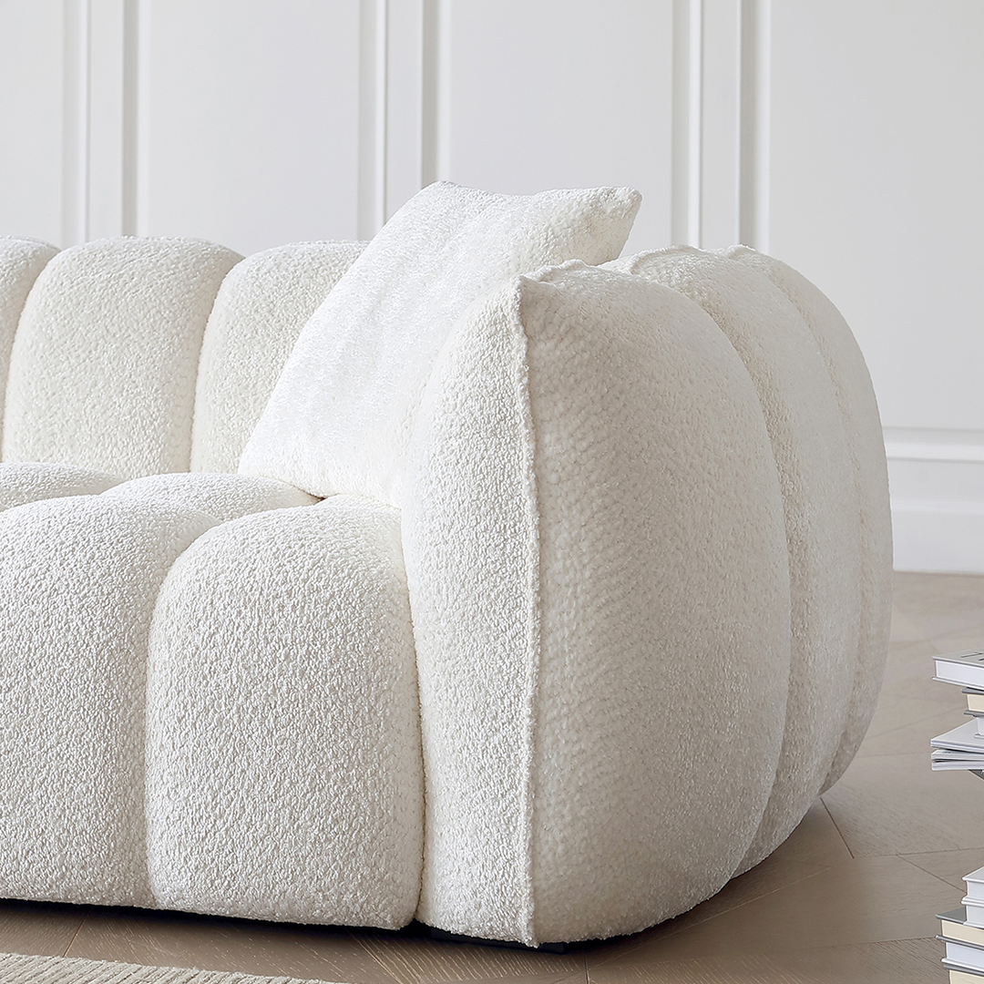 Oxley Pumpkin Single Seater Sofa, Armchair, White-Weilai Concept-Weilai Concept