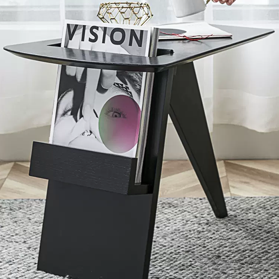 Pallas Side Table, With Magazine Rack-Weilai Concept-Weilai Concept