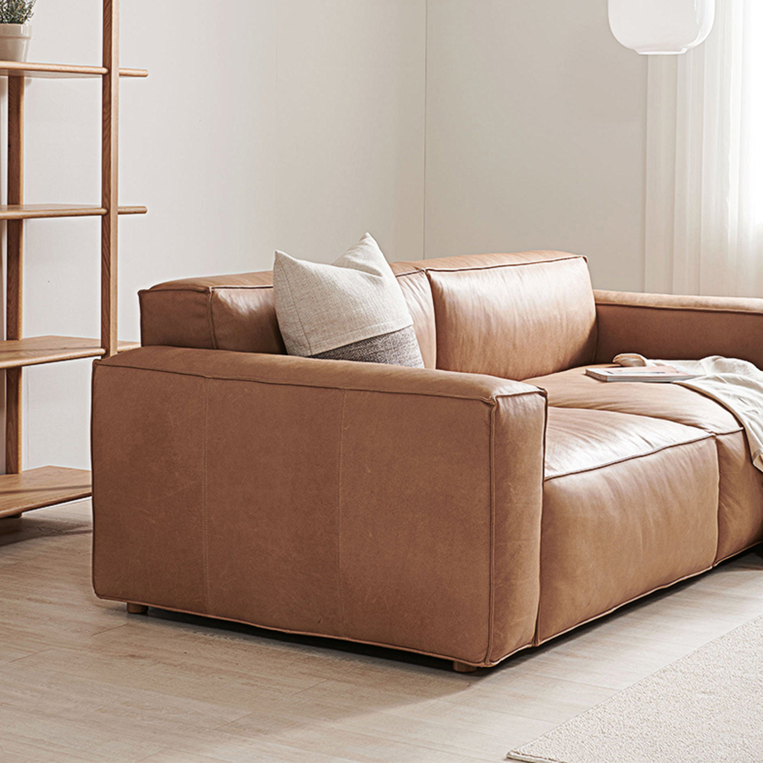Lucian Four Seater Coner Sofa, Modular Sofa, Real Leather-Weilai Concept-Weilai Concept