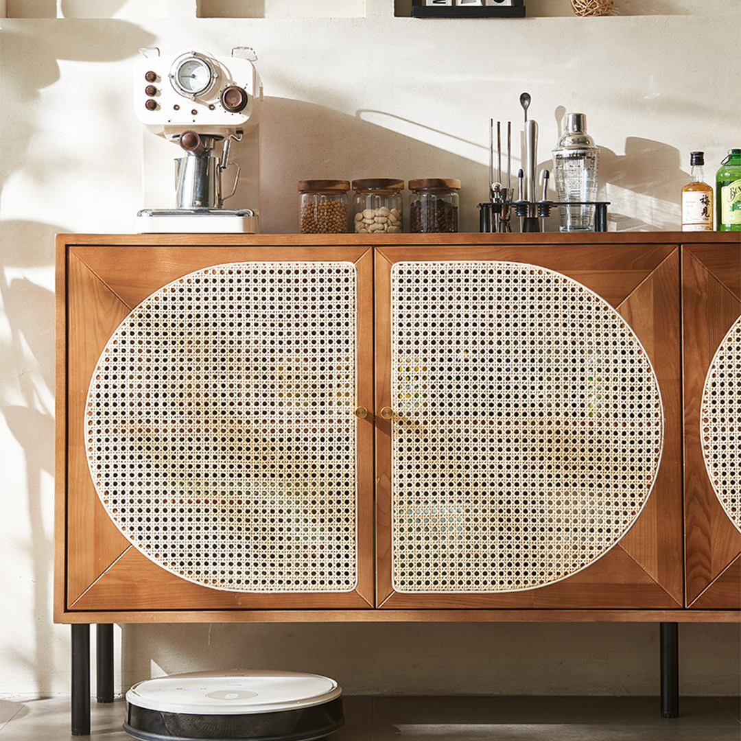 Booker Rattan Sideboard, Solid Wood-Weilai Concept-Weilai Concept