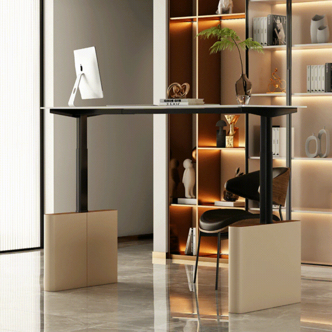 Atkinson Smart Corner Office Desk With Drawers, Cream