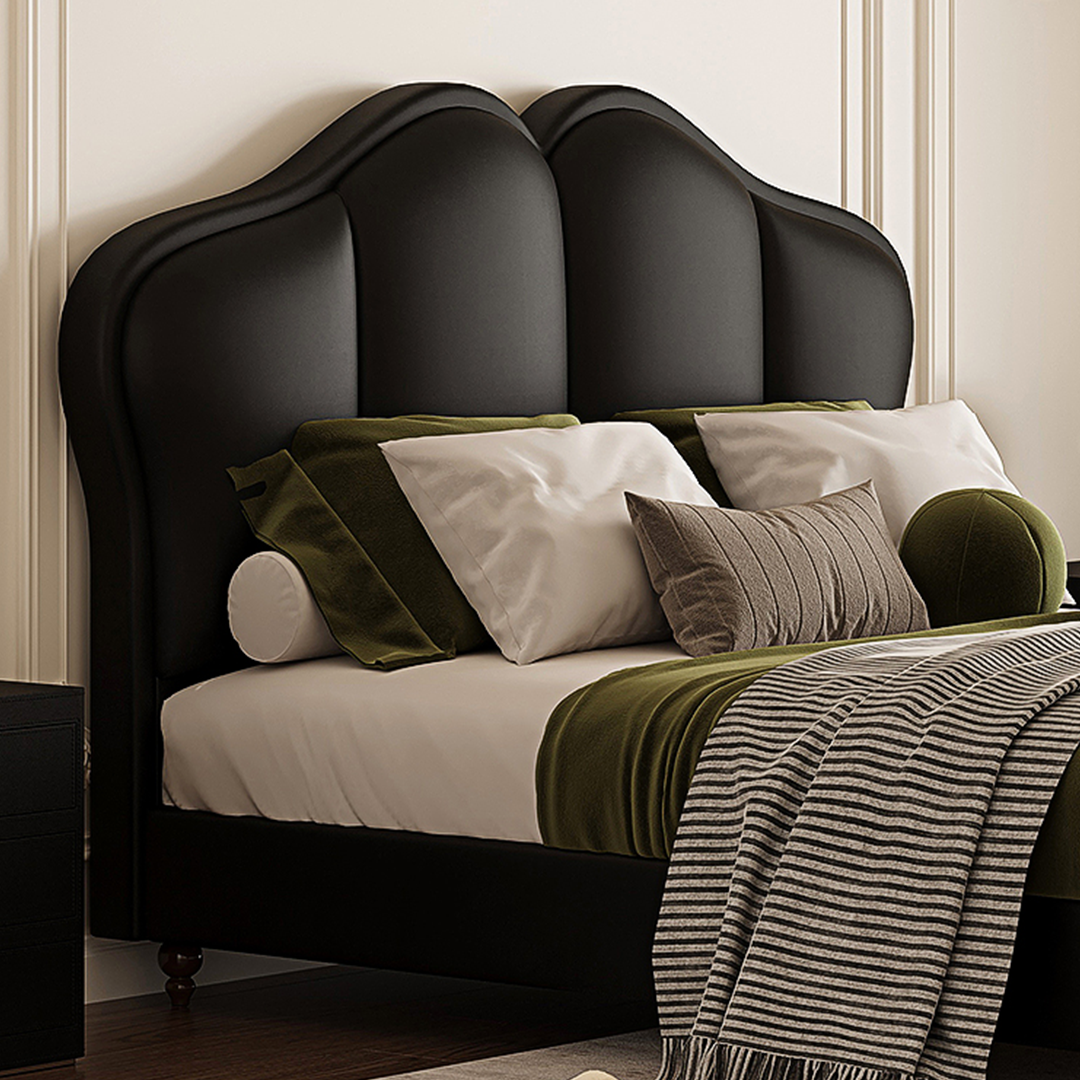 Zephyr Leather Double Bed-Weilai Concept-Weilai Concept