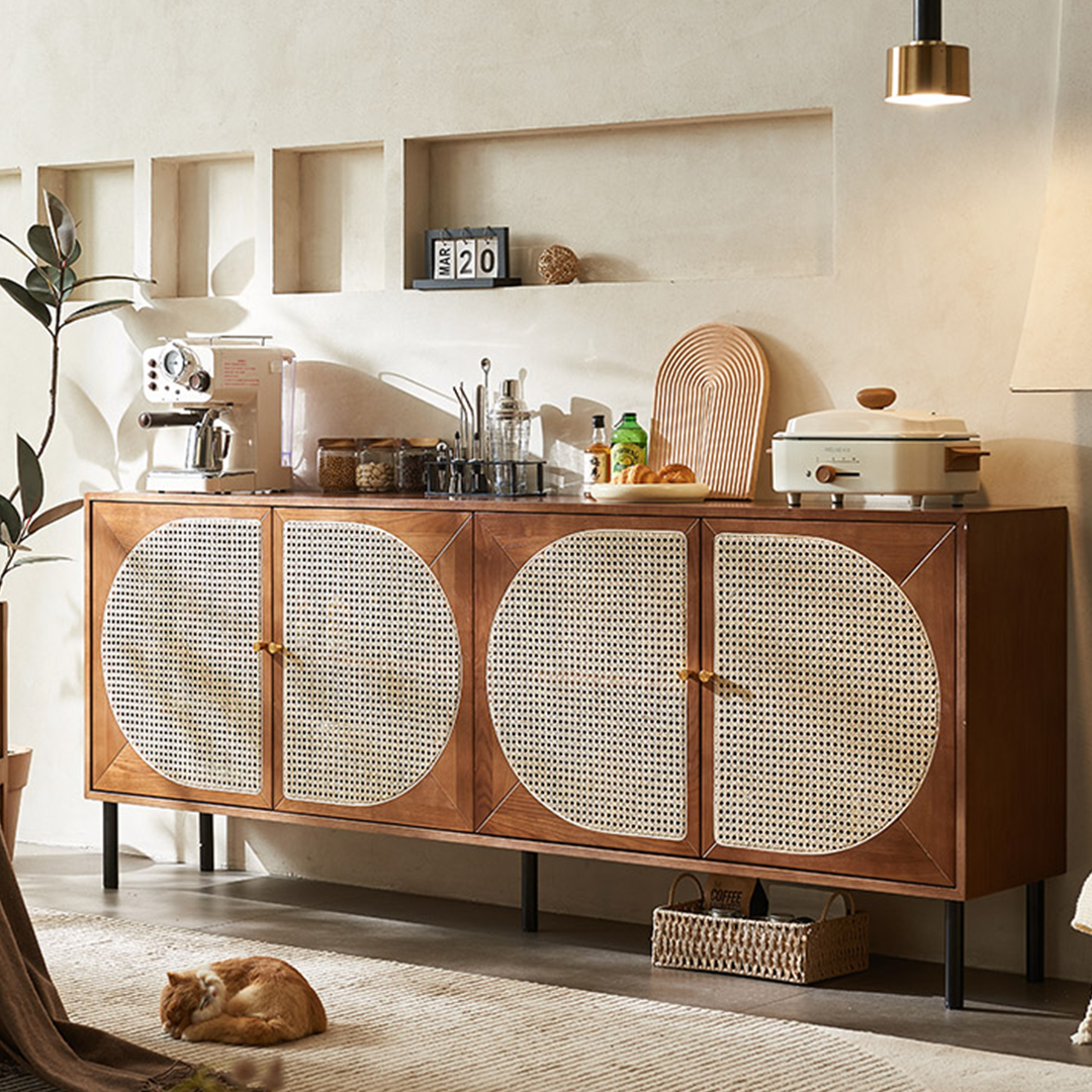 Booker Rattan Sideboard, Solid Wood-Weilai Concept-Weilai Concept