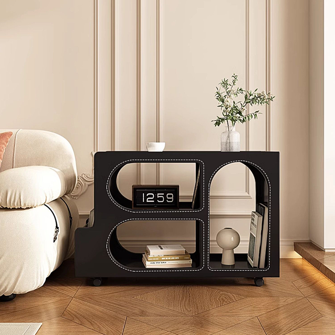 Thaddeus Trolley Style Side Table, Wood-Weilai Concept-Weilai Concept