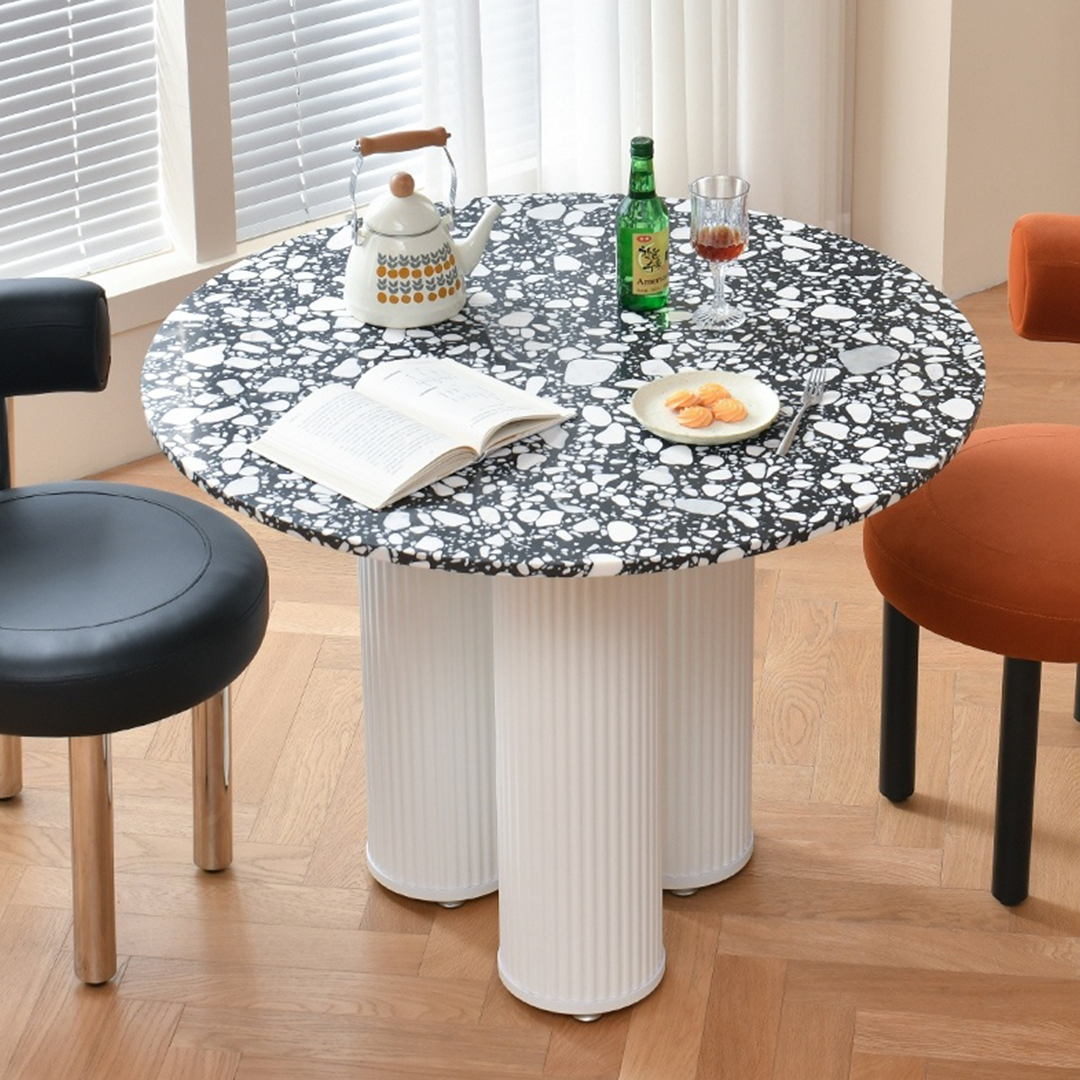 Nelli Modern Round Dining Table, Marble-Weilai Concept-Weilai Concept