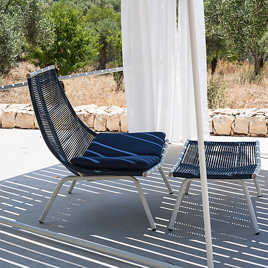 Iqbal Outdoor Lounge Chair With Footstool