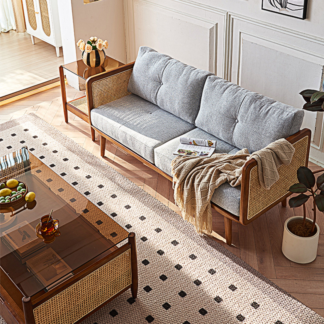 Pamela Wood Coffee Table, Rattan-Weilai Concept-Weilai Concept