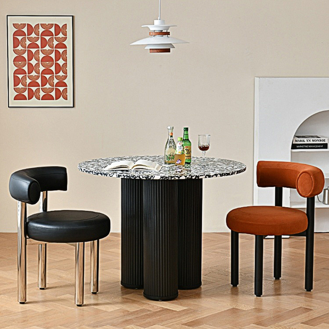 Martinez Small Round Dining Table, Marble-Weilai Concept-Weilai Concept
