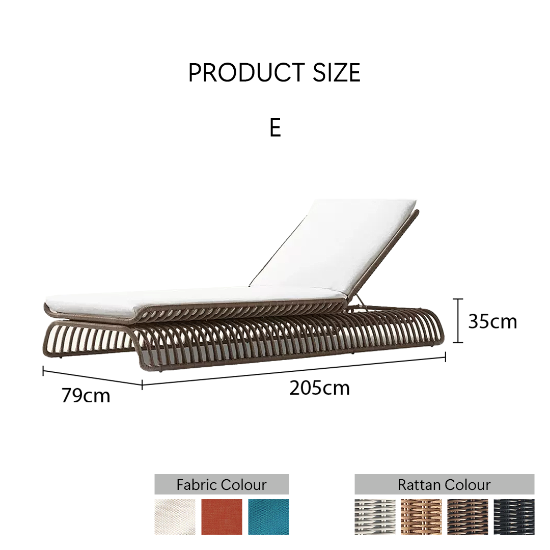 Marina Reclining Outdoor Sun Lounger, Daybed-Weilai Concept-Style A-Weilai Concept