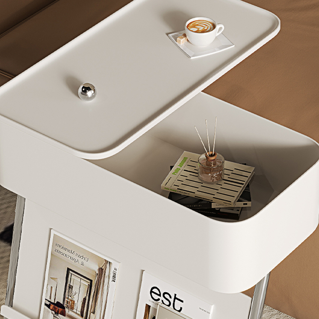 Nikolas Side Table With Storage, Black-Weilai Concept-Weilai Concept