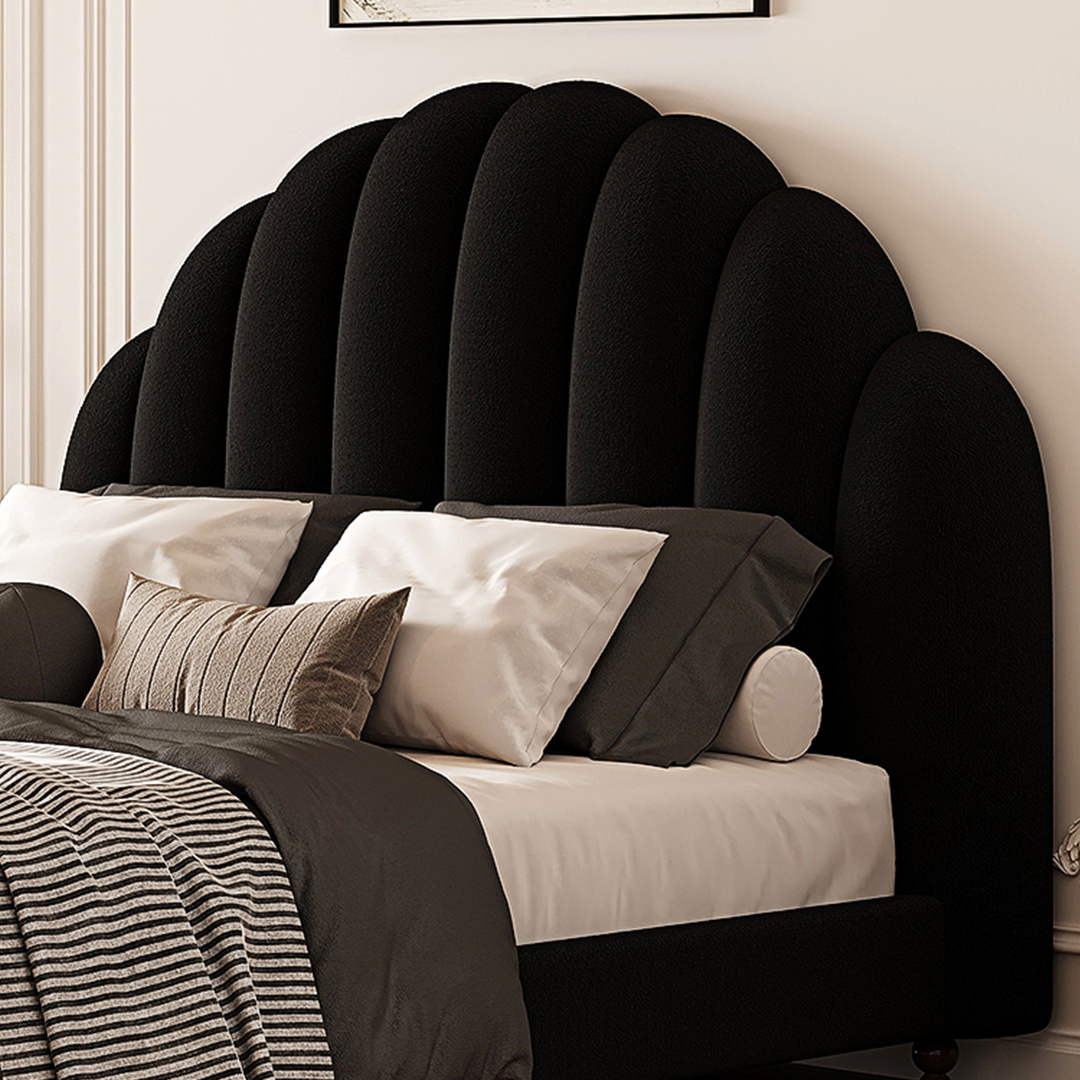 Cassian Small Double Bed, King Size Bed, Flannelette-Weilai Concept-Weilai Concept
