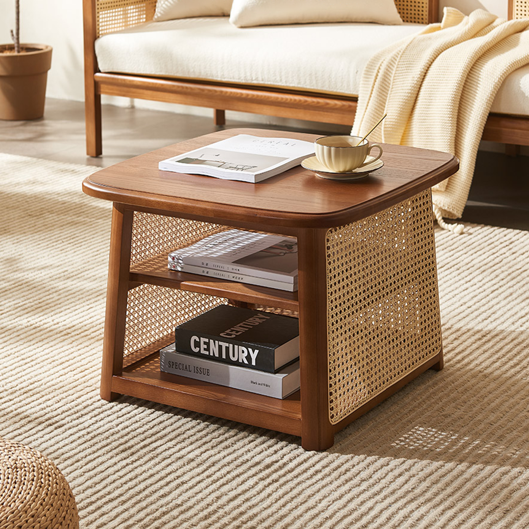 Nordic Square Coffee Table Set, Rattan-Weilai Concept-Weilai Concept