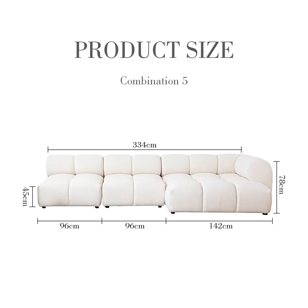 Lysander Velvet Module Three Seater, Four Seater, Five Seater Sofa, Corner Sofa, White-Weilai Concept-Weilai Concept