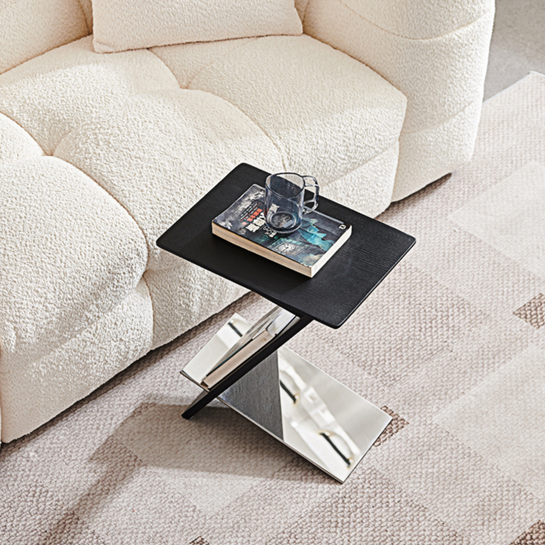 Adrian Side Table With Magazine Rack, Solid Wood-Weilai Concept-Weilai Concept