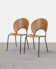 A Set of 2 Conker Dining Chair, Solid Wood