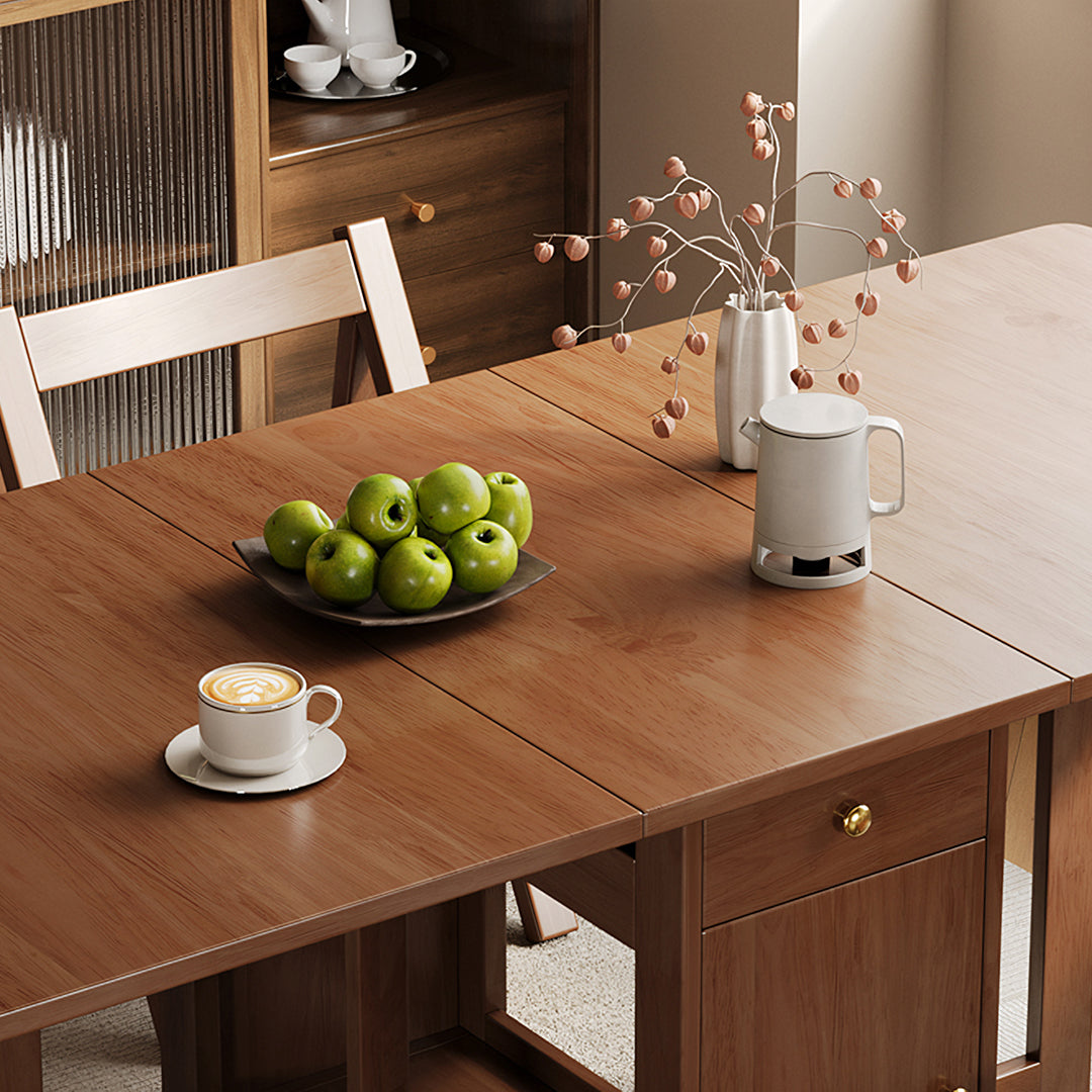 Salgado Folding Dining Table With Storage, Solid Wood