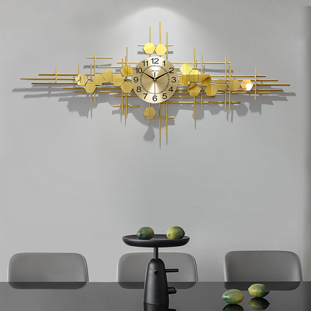 Clark Art Deco Wall Clock, Silent Clock, Gold-Weilai-Weilai Concept