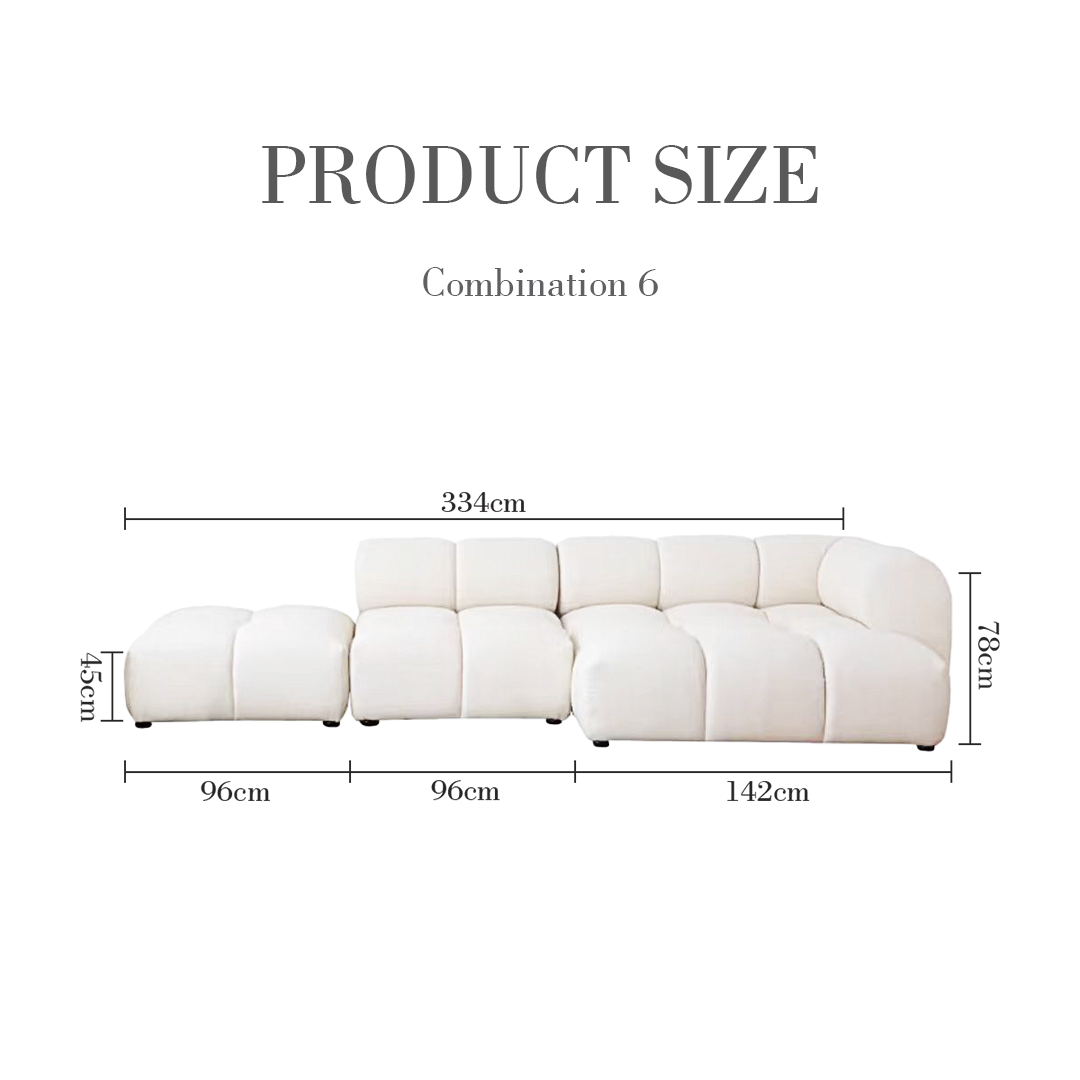 Lysander Velvet Module Three Seater, Four Seater, Five Seater Sofa, Corner Sofa, White-Weilai Concept-Weilai Concept