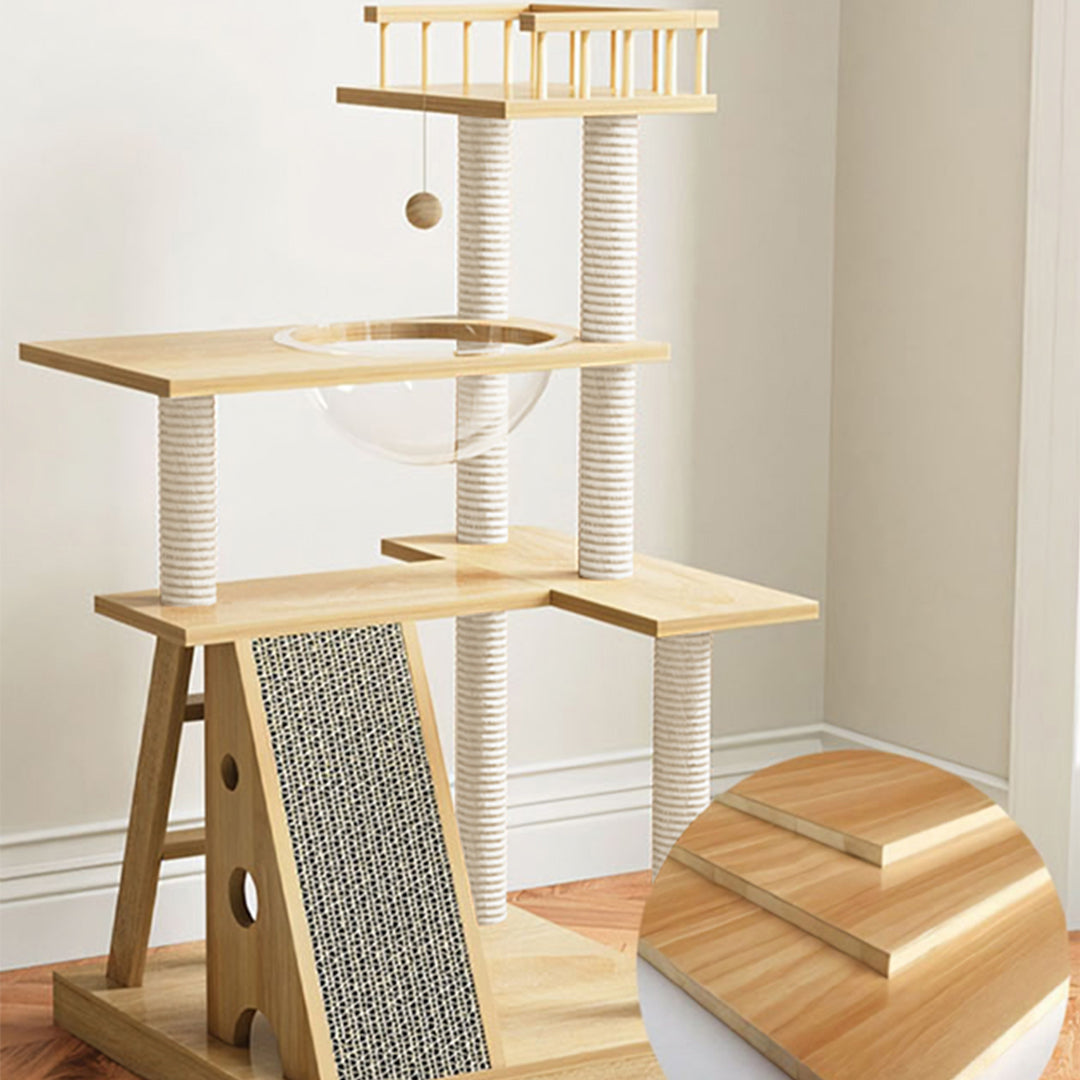 Chalet Cat Climber, Cat Tree, Wood-Weilai Concept-Weilai Concept
