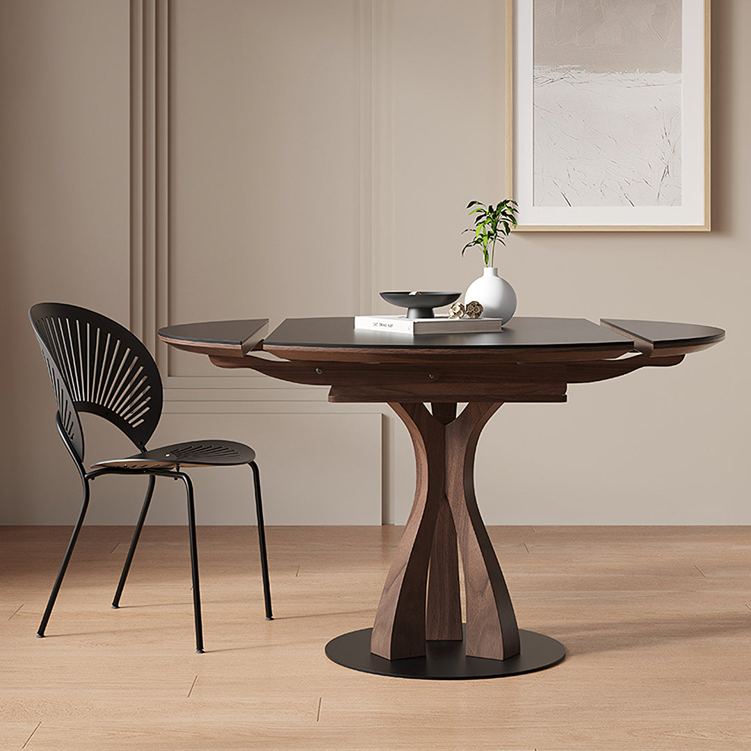 Caruso Round Extending Dining Table, Sintered Stone, White